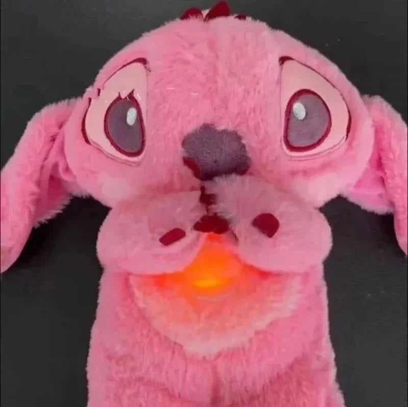 Pelúcia Infantil Musical com Luzes Colorida Lenogue Rosa com Bolsa de Ar e Luz