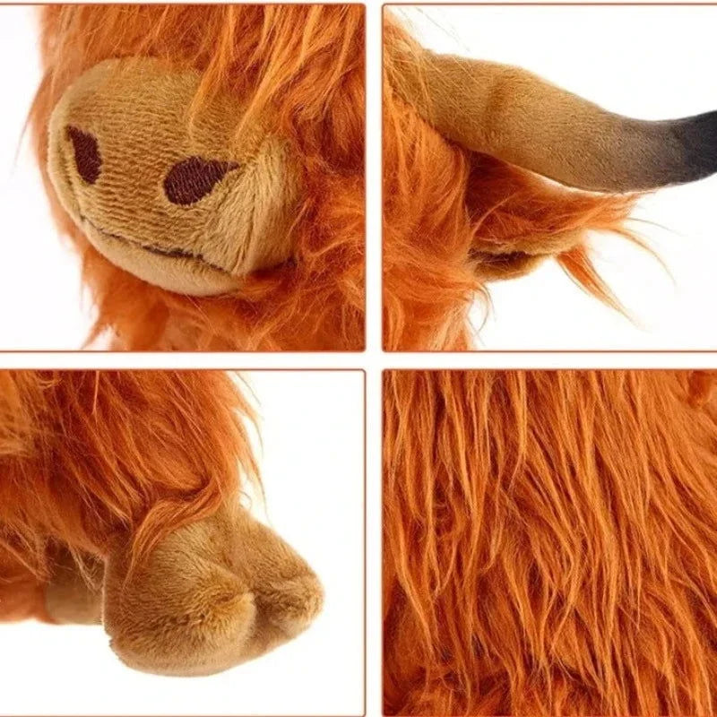 Pelúcia Infantil Vaca Highland Marrom Lenogue