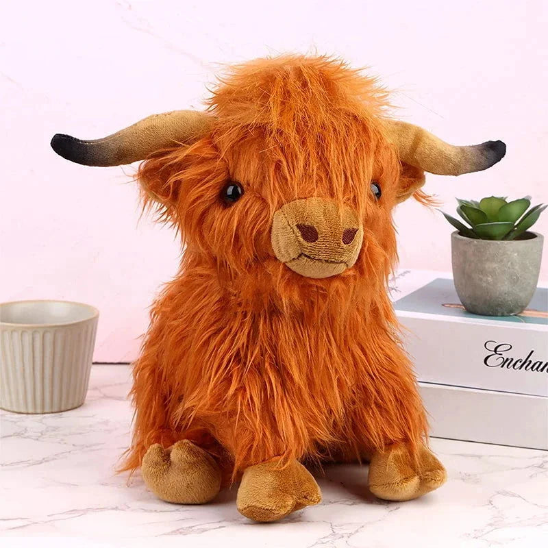 Pelúcia Vaca Highland para Decoração Infantil Cama e Quarto