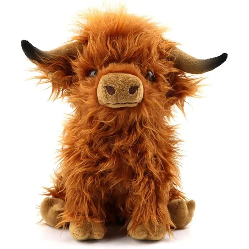 Pelúcia Infantil Vaca Highland Marrom Lenogue