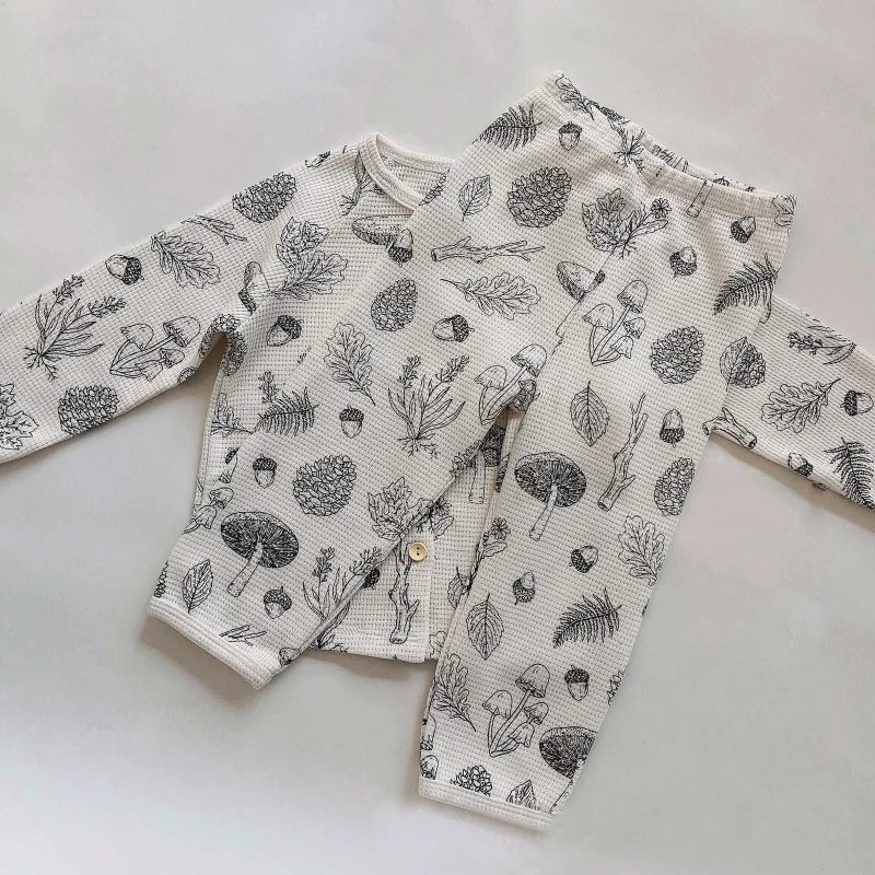 Pijama Infantil Manga Longa em Algodão para Crianças Confortáveis