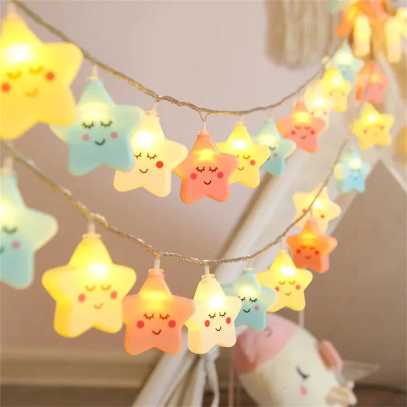 Pisca-pisca Impermeável Infantil Nuvem e Estrela para Decoração Aconchegante Estrela