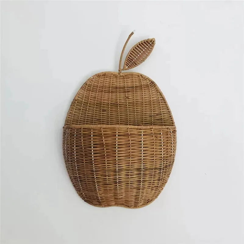 Prateleira Infantil Vime Poire Et Pomme Natural Lenogue Maçã Marrom