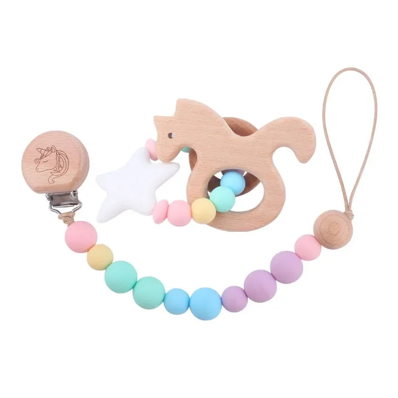 Prendedor Infantil Chupeta Silicone 2 Peças Cinza Lenogue