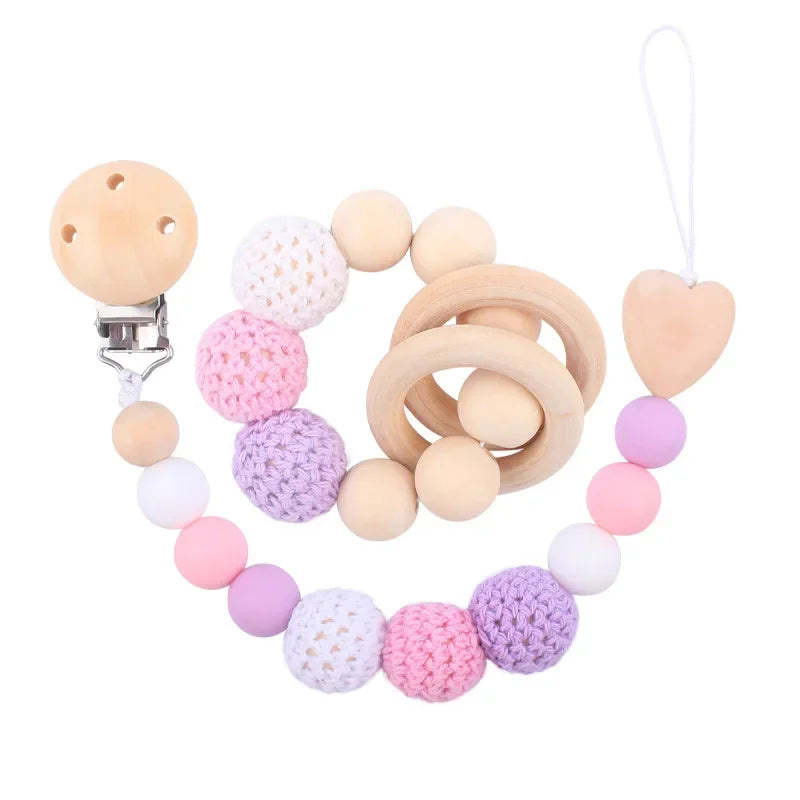 Prendedor Infantil Chupeta Silicone 2 Peças Cinza Lenogue