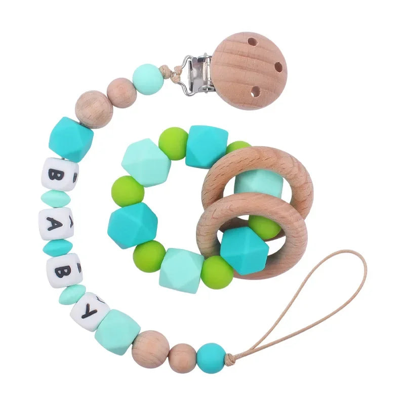 Prendedor Infantil Chupeta Silicone 2 Peças Cinza Lenogue Mod. 03