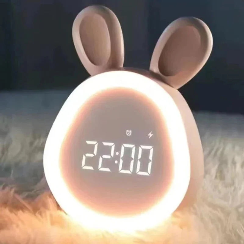 Relógio Infantil Despertador Coelho com Luz Lenogue Rosa