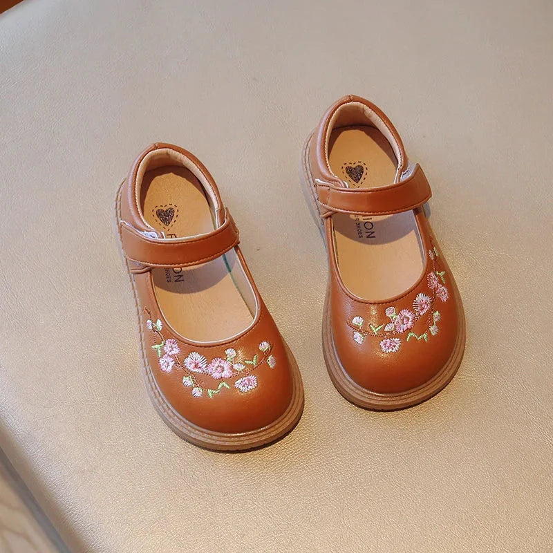 Sandália Infantil Feminina Flora Rosa Lenogue Marrom / 21