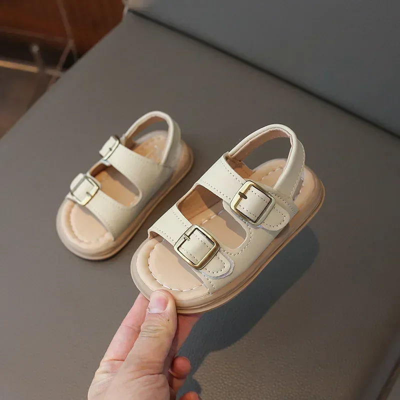 Sandália Infantil com Solado Macio Estilo Casual para Verão Lenogue Branco / 15-16