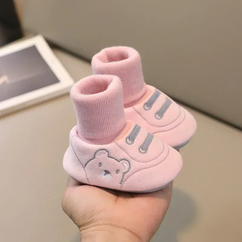 Sapatinho Infantil com Meia para Bebês Rosa Lenogue Mod. 02 - Rosa / 0-6 Meses (palmilha 11cm)