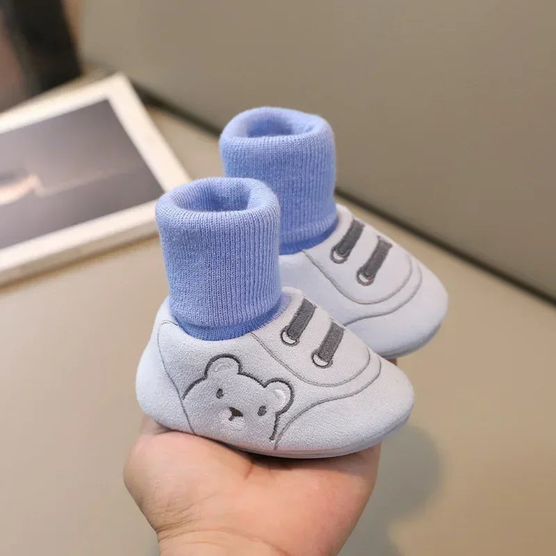 Sapatinho Infantil com Meia para Bebês Rosa Lenogue Mod. 02 - Azul / 0-6 Meses (palmilha 11cm)