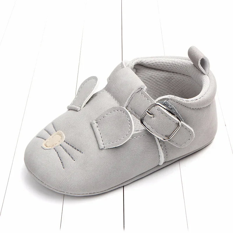 Sapatinho Infantil Estampa Animais Colorido Lenogue Ratinho Cinza Claro / 11cm