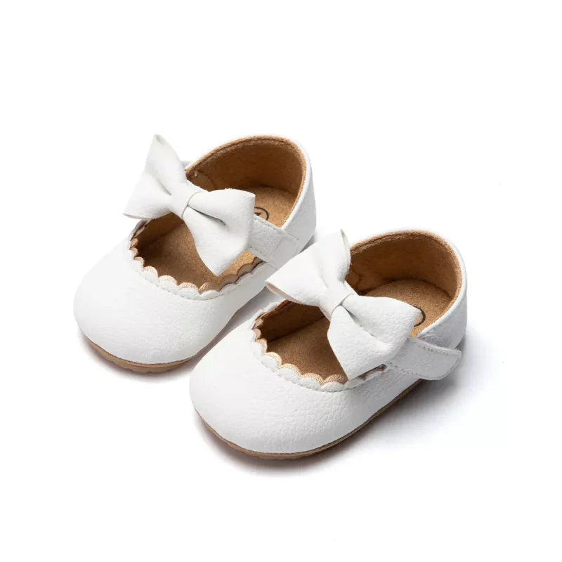 Sapatinhos Infantil com Laço Borboleta Rosa Lenogue Branco / 0-6 Meses (17)