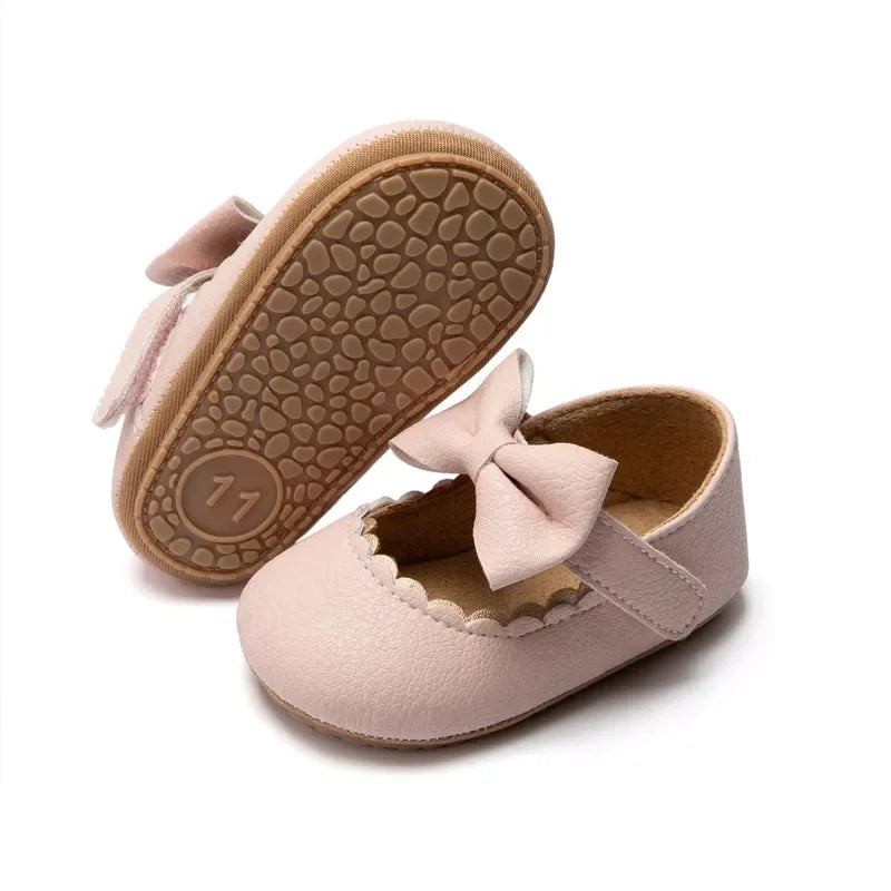 Sapatinhos de Bebê com Laço Borboleta Lenogue para os Primeiros Passos Rosa / 0-6 Meses (17)