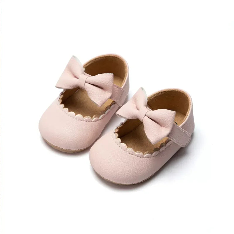 Sapatinhos Infantil com Laço Borboleta Rosa Lenogue