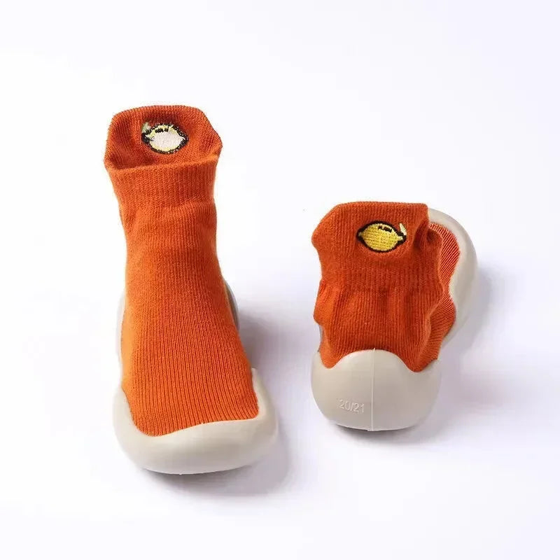 Sapatinhos Infantil Meia Estampa Frutas Colorido Lenogue Laranja / 11.5cm