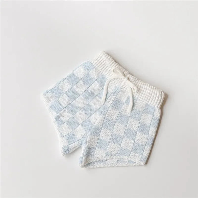 Short Infantil Tricot Xadrez Lenogue Azul / 12-18 Meses