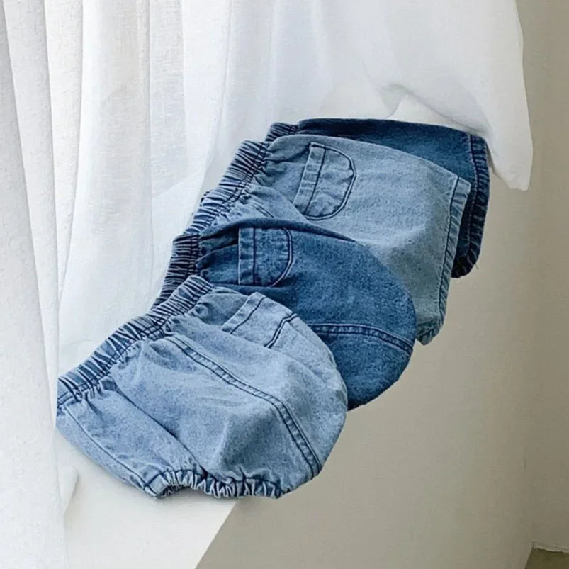 Shorts Infantil Bloomer Baby Denim Azul Lenogue