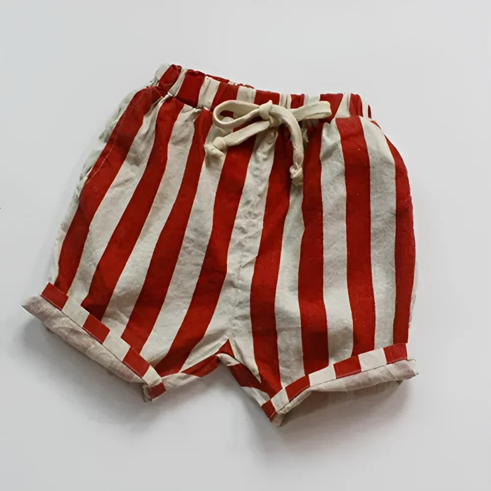 Shorts Infantil Pippó Listrado Lenogue Vermelho / 6-12 Meses