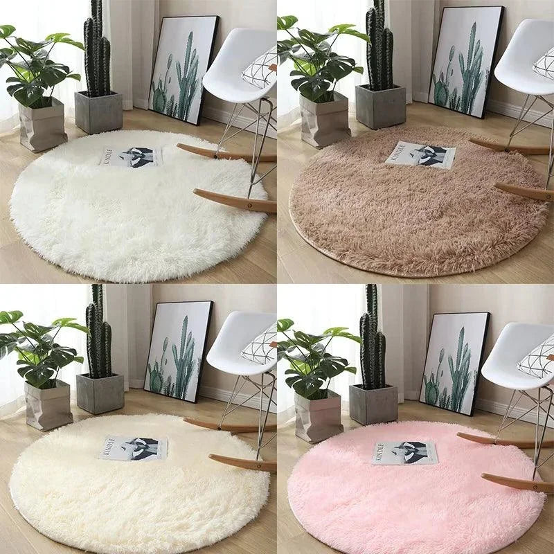 Tapete Infantil Redondo Antiderrapante Fluffy Lenogue