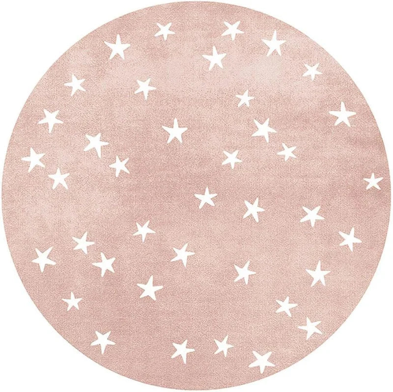 Tapete Infantil Redondo Estrela Rosa Lenogue