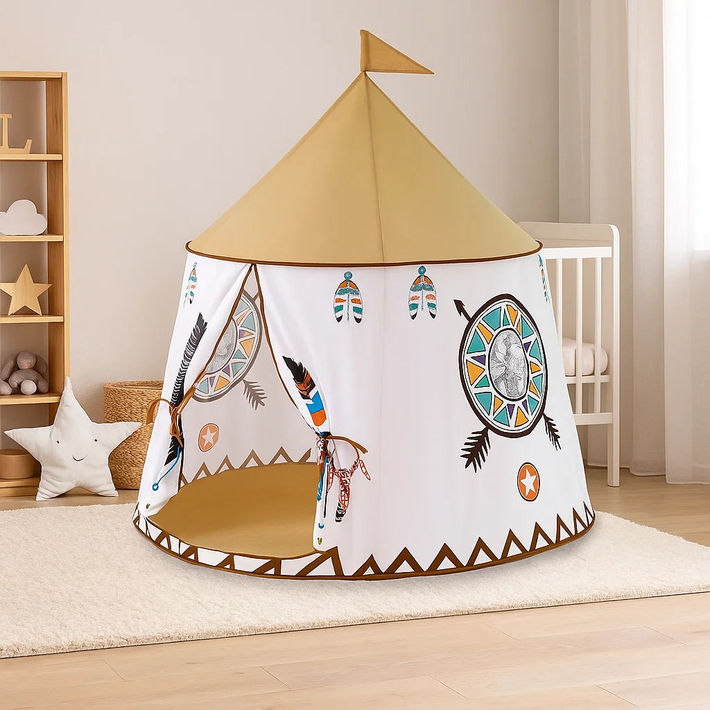 Tenda Infantil Casa de Brincar Portátil Lenogue Marrom - Mod. 01