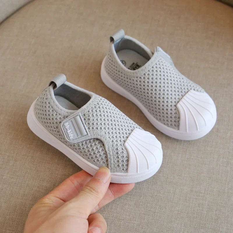 Tênis Infantil Casual Solado Macio Estilo Esportivo Lenogue Cinza / 21-22