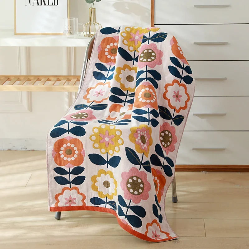 Toalha Infantil Flores Colorida Lenogue Flores / 70cm x 140 Cm