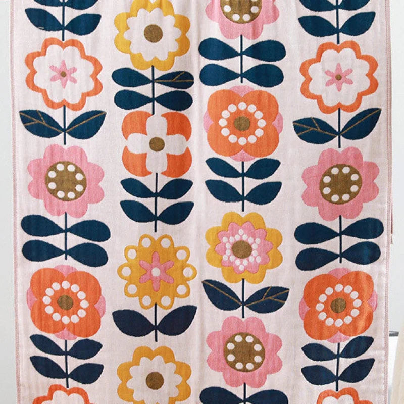 Toalha Infantil Flores Colorida Lenogue Flores / 70cm x 140 Cm