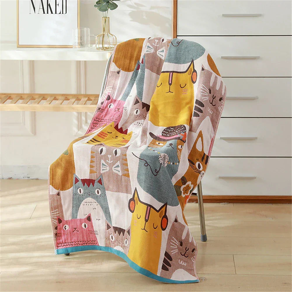Toalha Infantil Gatinho Estampado Lenogue Gatinhos Coloridos / 70cm x 140cm