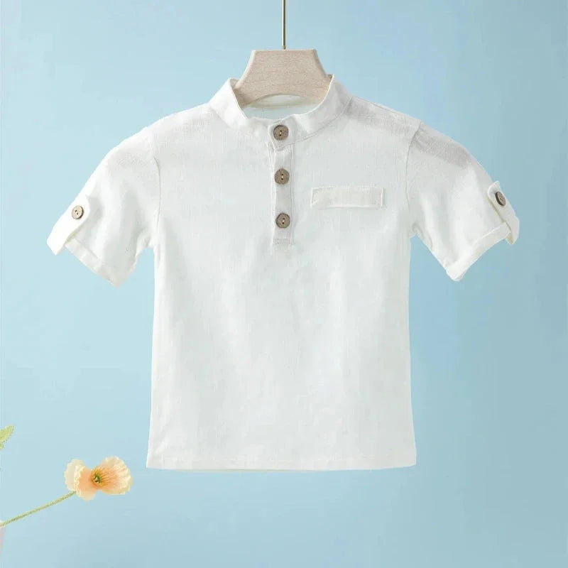 Camiseta Infantil Masculina Simon Azul Lenogue Branco / 4-5