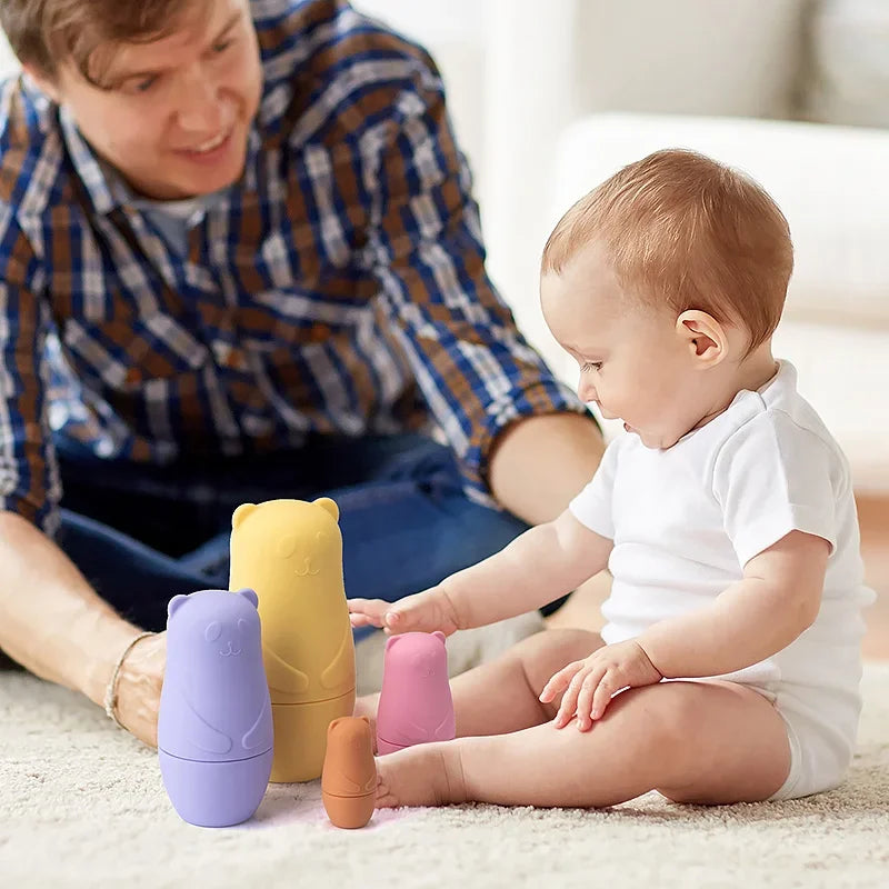 Ursinha Infantil Silicone Matrioska Russa Lenogue