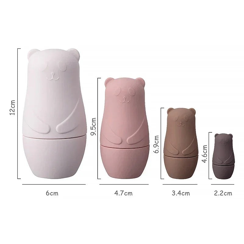 Ursinha Infantil Silicone Matrioska Russa Lenogue