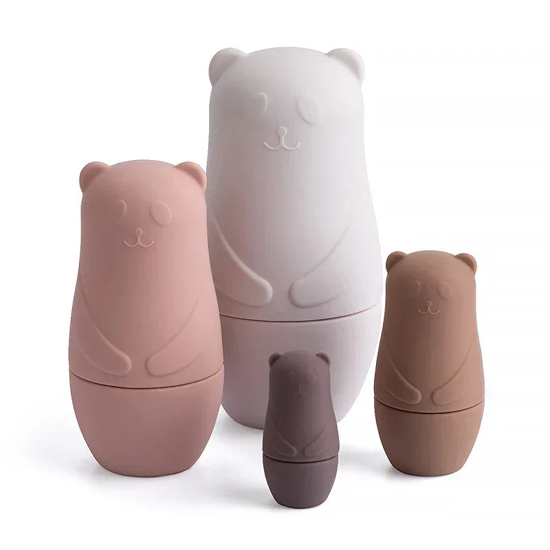 Ursinha Infantil Silicone Matrioska Russa Lenogue Mix 01