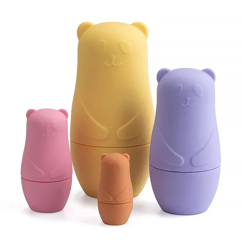 Ursinha Infantil Silicone Matrioska Russa Lenogue Mix 03