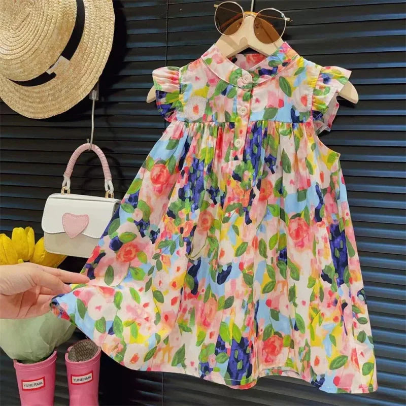 Vestido Infantil Feminino Monalisa Rosa Lenogue