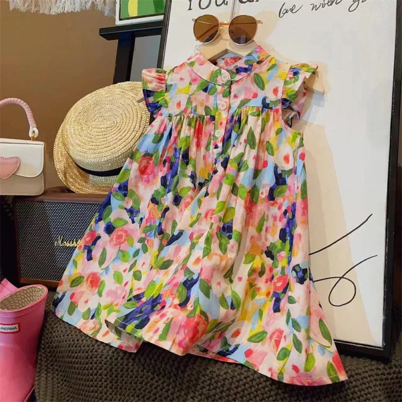 Vestido Infantil Feminino Monalisa Rosa Lenogue