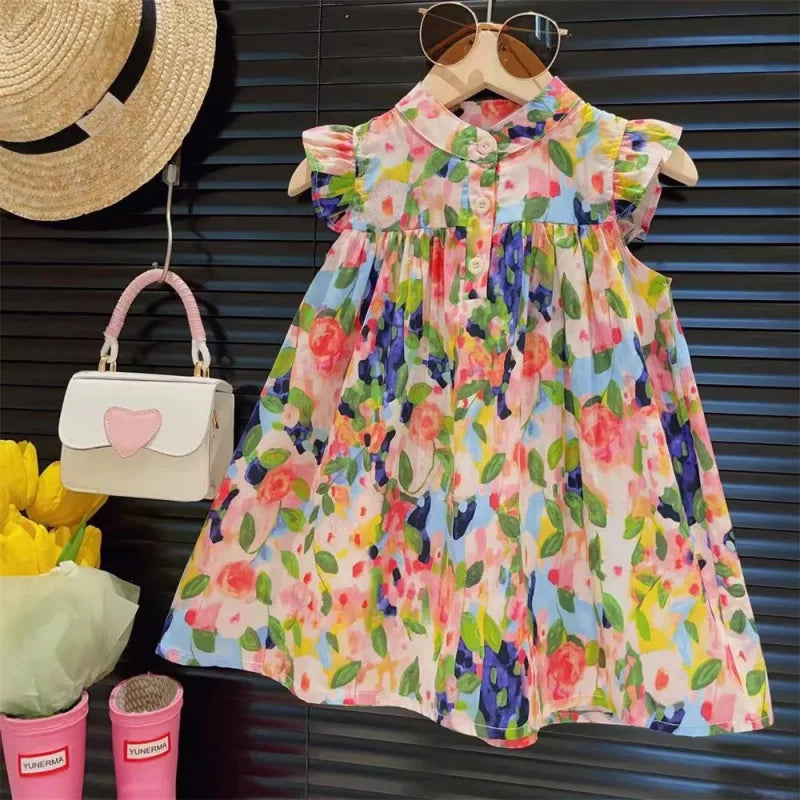 Vestido Infantil Feminino Monalisa Rosa Lenogue Floral / 2 anos (90-96cm)