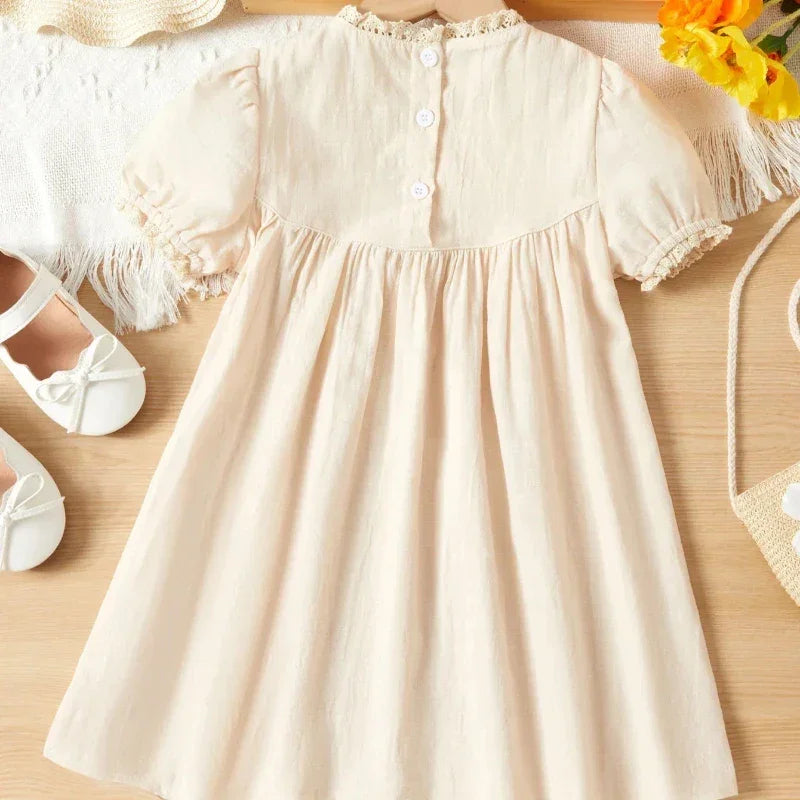Vestido Infantil Feminino Bordado Abigail Lenogue