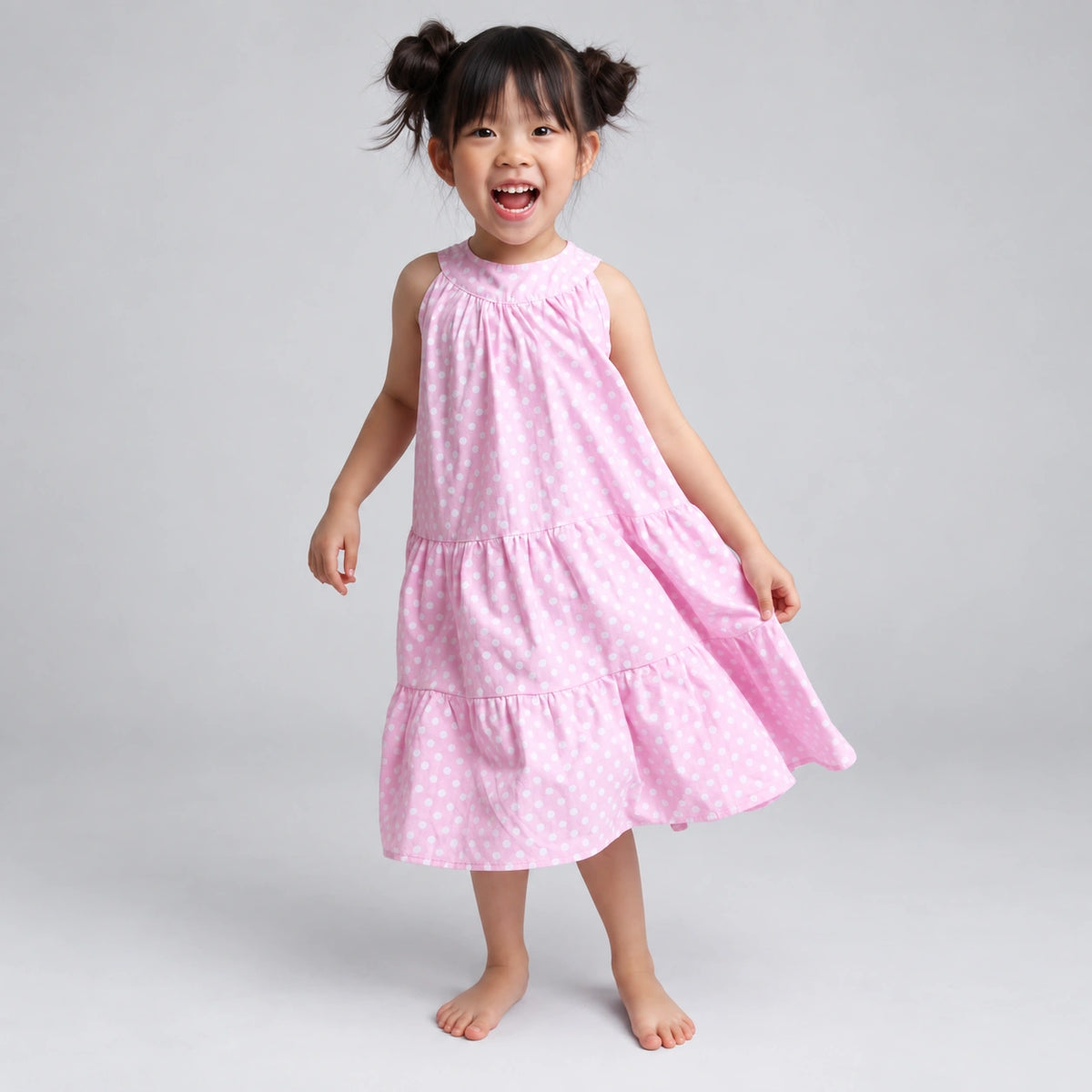 Vestido Infantil de Algodão Respirável Dia a Dia Lenogue