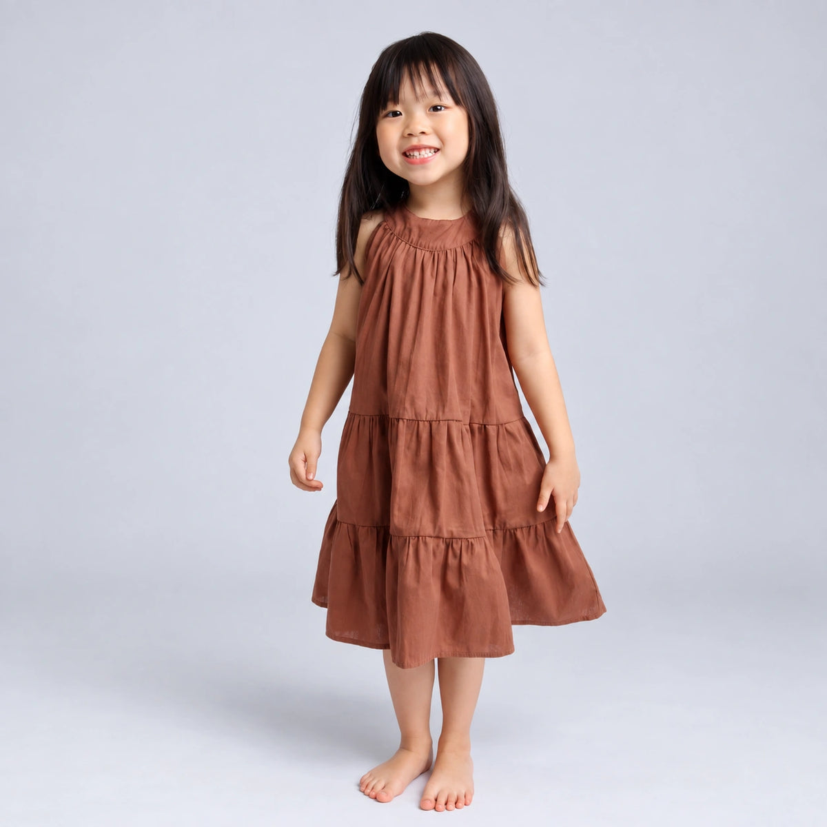 Vestido Infantil de Algodão Respirável Dia a Dia Lenogue