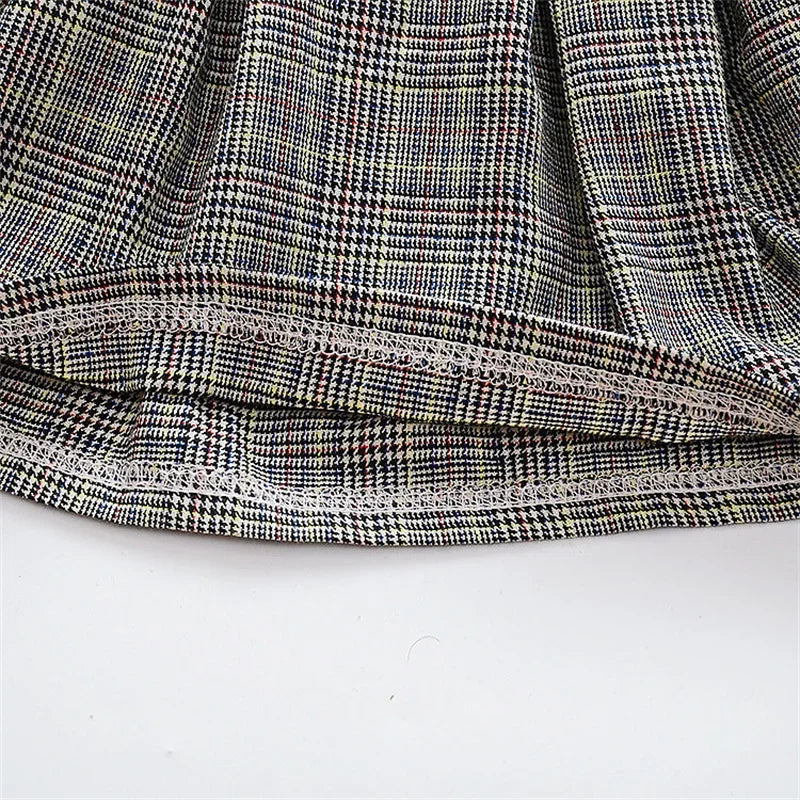 Vestido Infantil de Manga Longa Listrado com Alças e Laço Lenogue