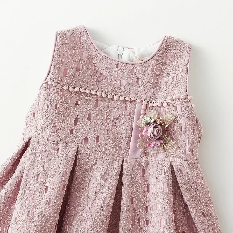 Vestido Infantil Estilo Princesa sem Manga para Festa Lenogue