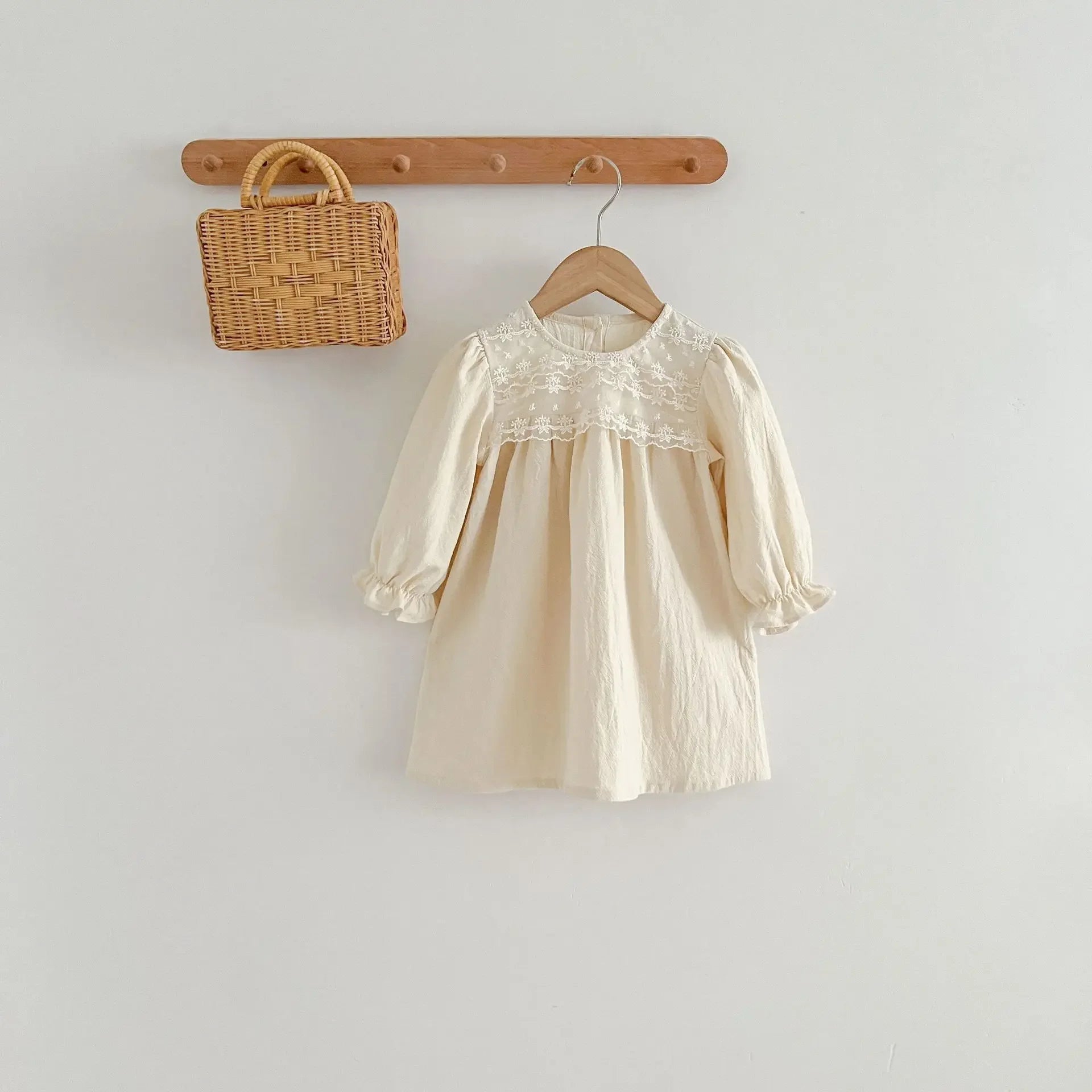 Vestido Infantil Feminino Catarina Bege Lenogue