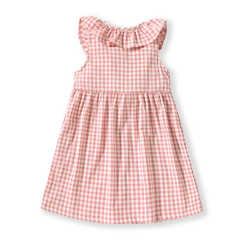 Vestido Infantil Feminino Cogumelo Xadrez Lenogue