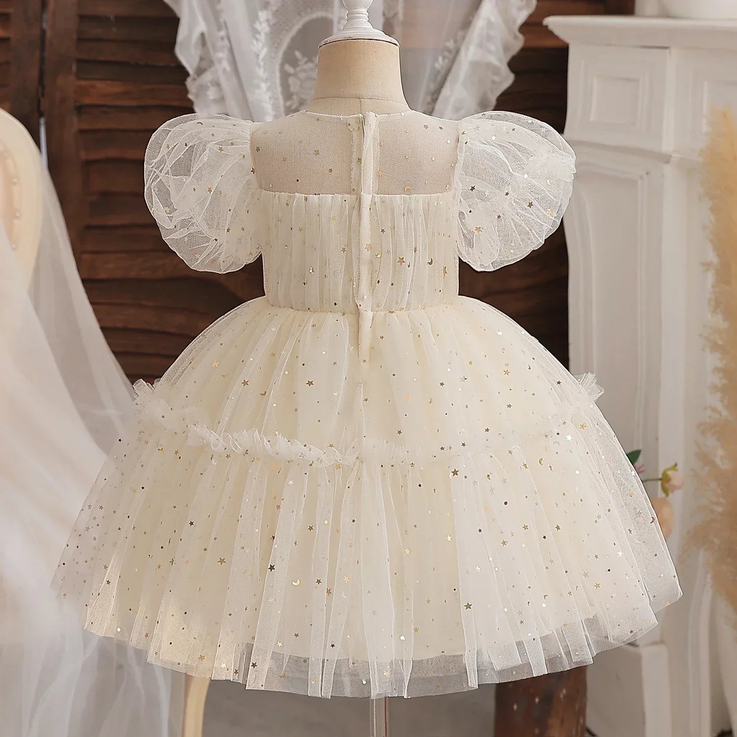 Vestido Infantil Feminino Emily Bege Lenogue