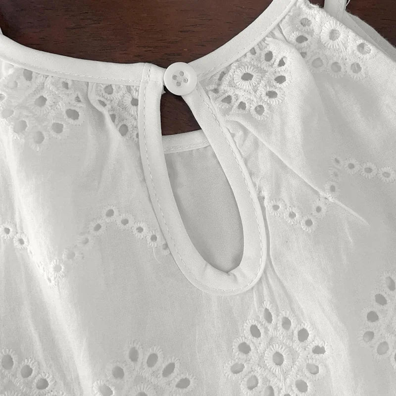 Vestido Infantil Feminino Filomena Laise Branco Lenogue