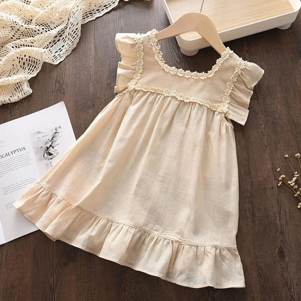 Vestido Infantil Feminino Juliette Bege Lenogue