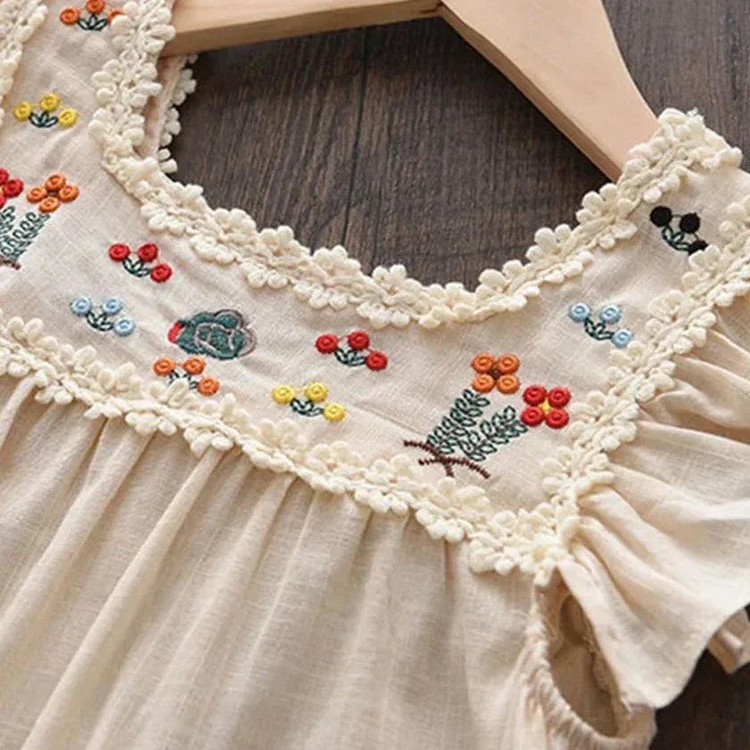 Vestido Infantil Feminino Juliette Bege Lenogue