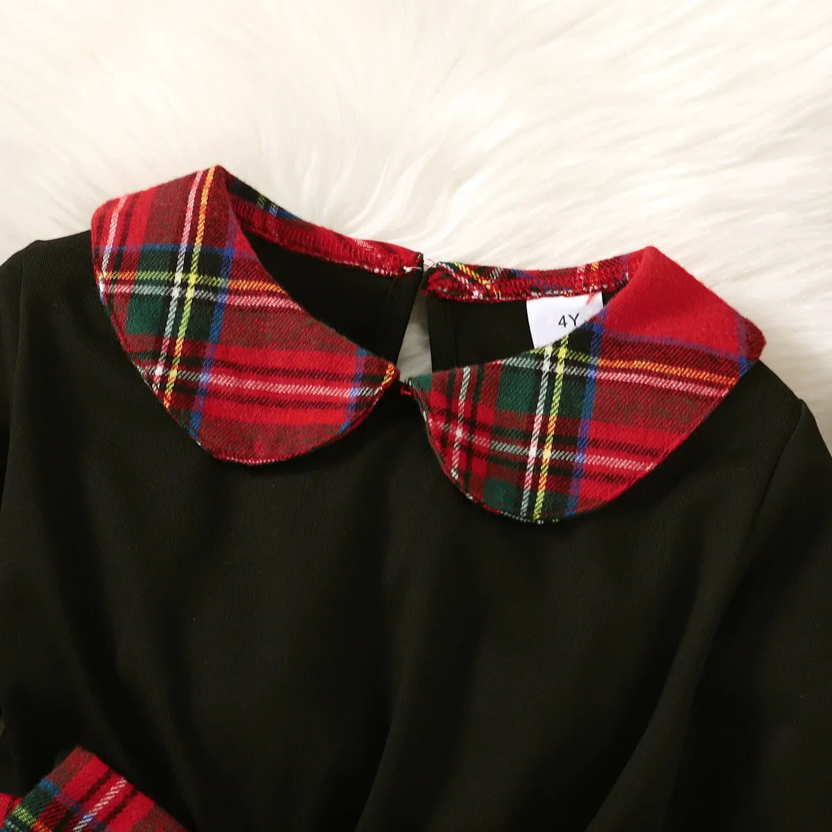 Vestido Infantil Feminino Manga Longa Xadrez Outono Lenogue